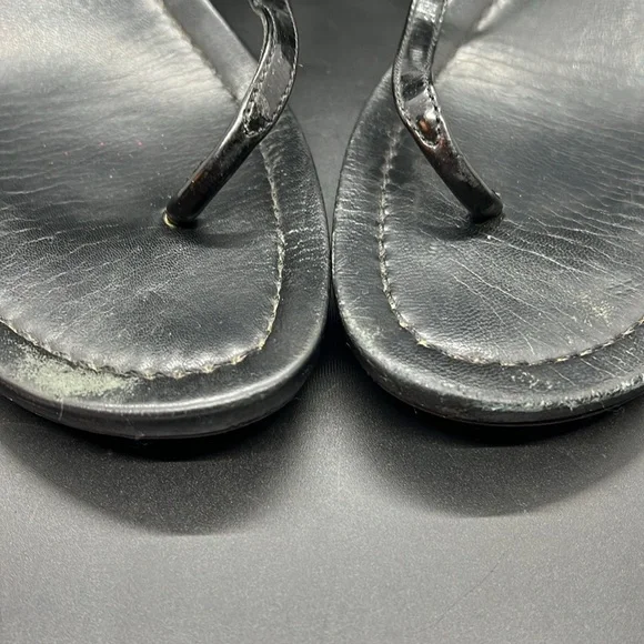 Prada Sport Black Patent Leather T-Strap Sandals size 8.5 - Picture 6 of 16